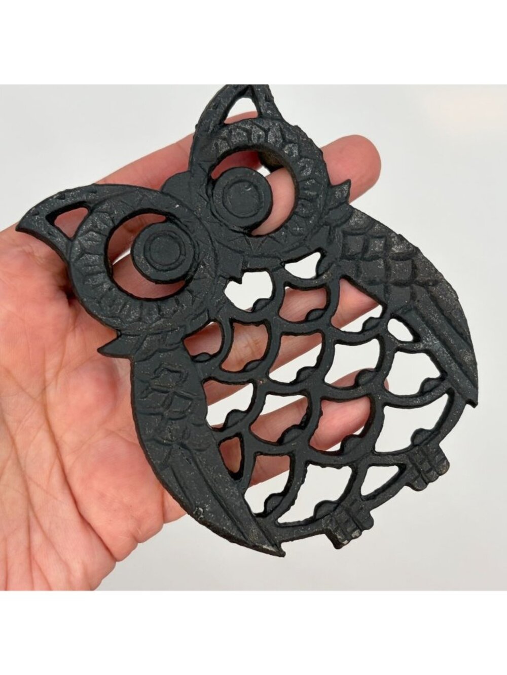 Vintage Cast Iron Owl Trivet